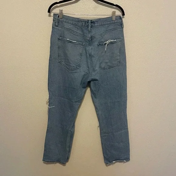 AGOLDE Riley Distressed Jeans Light Wash Denim Size 30 Button Fly - Picture 4 of 8